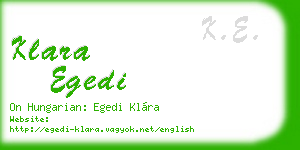 klara egedi business card
